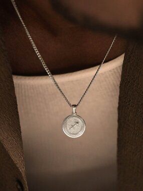Men's Silver Sagittarius Pendant Necklace